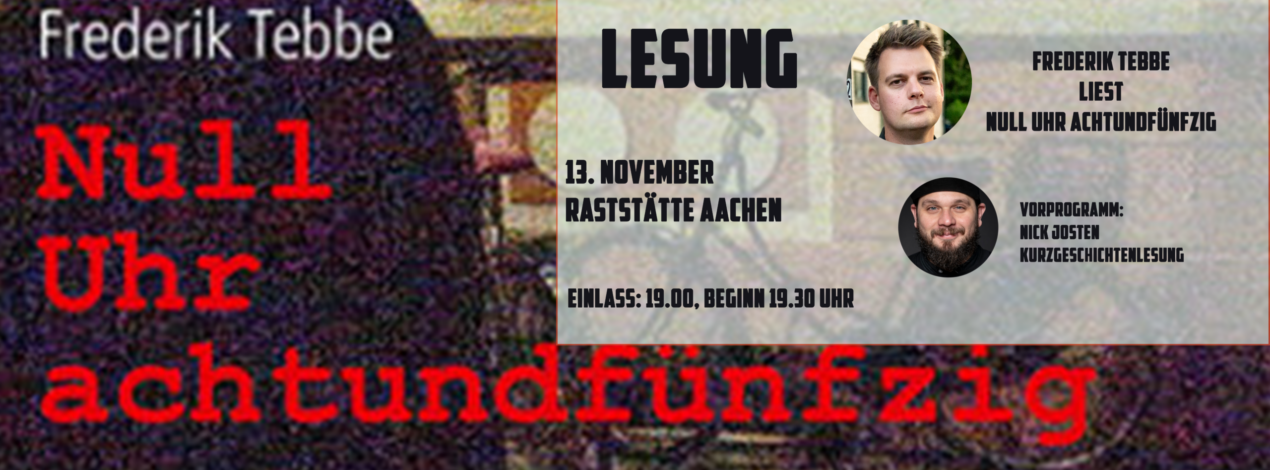 Plakat der Lesung von Nick Tebbe.